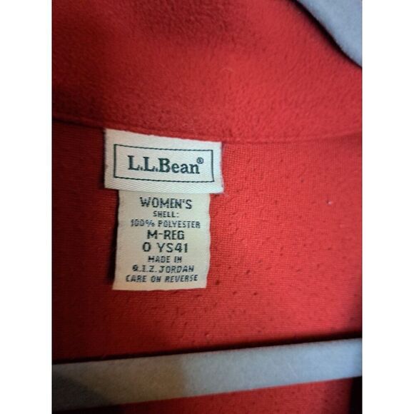 L.L.Bean women's Red Quarter Zip Fleece Size Medium - Picture 1 of 4